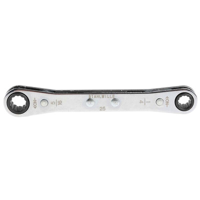 STAHLWILLE Ratchet Ring Spanner, Imperial, Double Ended, 109 mm Overall