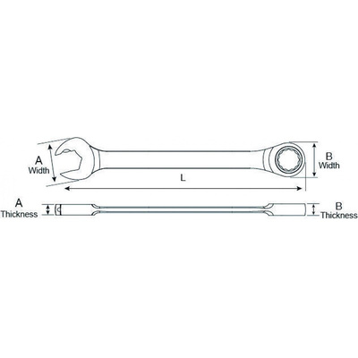 GearWrench Combination Ratchet Spanner, 13mm, Metric, Double Ended, 7 in Overall