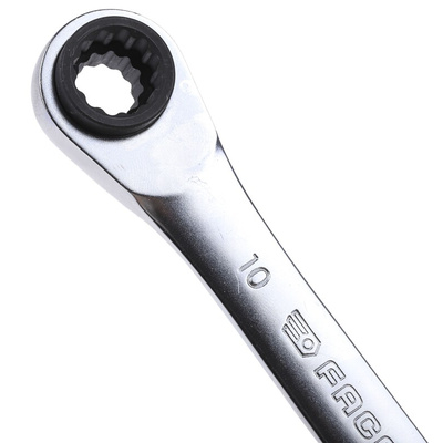 Facom Ratchet Spanner, 8 x 10mm, Metric, Double Ended, 150 mm Overall