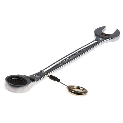 Facom Combination Ratchet Spanner, 17mm, Metric, Height Safe, Double Ended, 225 mm Overall