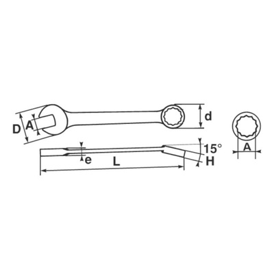 SAM Combination Spanner, 16mm, Metric, Height Safe, Double Ended, 198 mm Overall