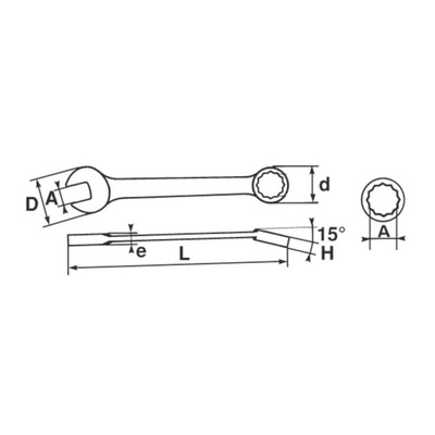 SAM Combination Spanner, 18mm, Metric, Height Safe, Double Ended, 213 mm Overall