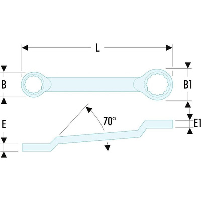 Facom Offset Ring Spanner, 8mm, Metric, Double Ended, 182 mm Overall