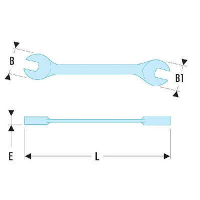 Facom Double Ended Open Spanner, 8mm, Metric, Double Ended, 175 mm Overall