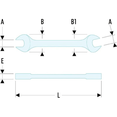 Facom Double Ended Open Spanner, 16mm, Metric, Double Ended, 210 mm Overall