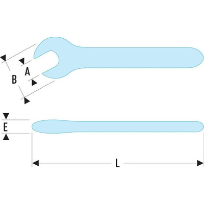 Facom Open Ended Spanner, 17mm, Metric, 155 mm Overall, VDE/1000V
