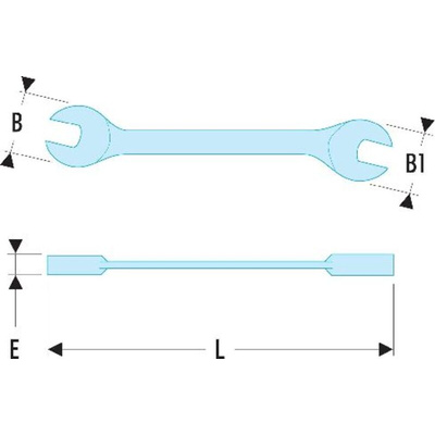 Facom Open Ended Spanner, 12mm, Metric, Double Ended, 110 mm Overall