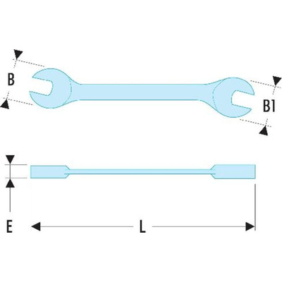 Facom Open Ended Spanner, 4mm, Metric, Double Ended, 70 mm Overall