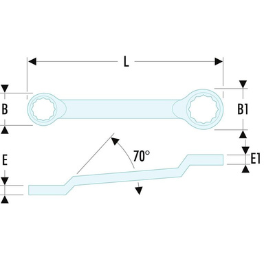 Facom Ring Spanner, 7mm, Metric, Double Ended, 172 mm Overall