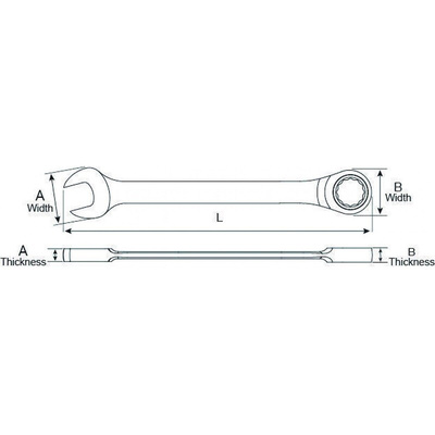 GearWrench Combination Ratchet Spanner, 17mm, Metric, Double Ended, 10.8 in Overall