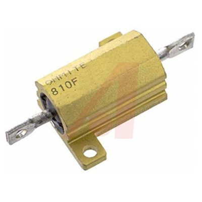Ohmite 810 Series Anodized Aluminium, Metal Axial, Solder Wire Wound Panel Mount Resistor, 1Ω ±1% 10W