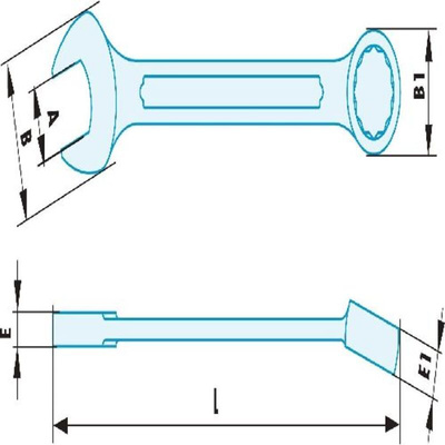 Facom Spanner, Imperial, Double Ended, 105 mm Overall