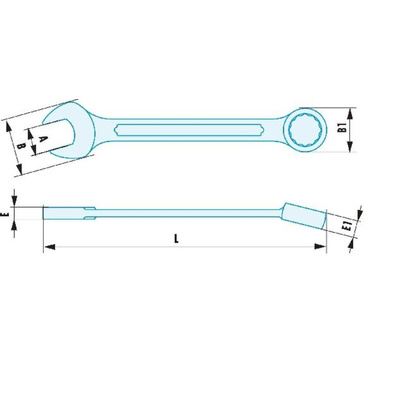 Facom Spanner, 7mm, Metric, Double Ended, 120 mm Overall