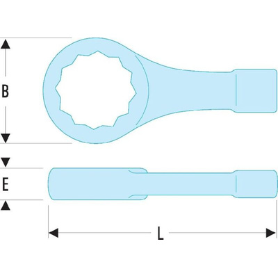 Facom Slogging Spanner, 27mm, Metric, 180 mm Overall