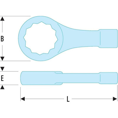 Facom Ring Spanner, 32mm, Metric, 195 mm Overall