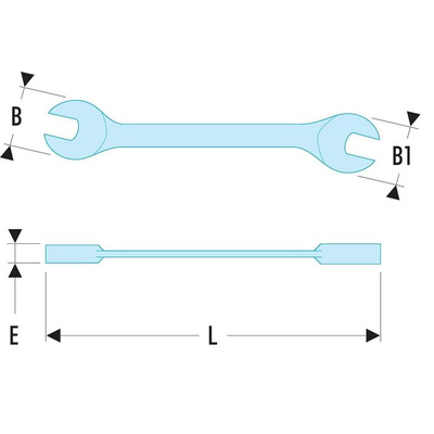 Facom Open Ended Spanner, 8mm, Metric, Double Ended, 90 mm Overall