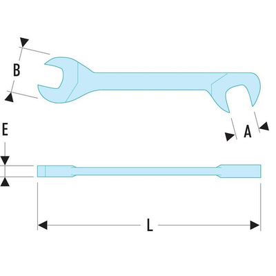 Facom Open Ended Spanner, 4mm, Metric, Double Ended, 70 mm Overall