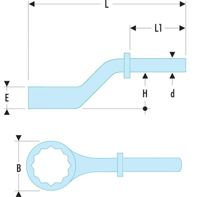 Facom Ring Spanner, 24mm, Metric, 180 mm Overall