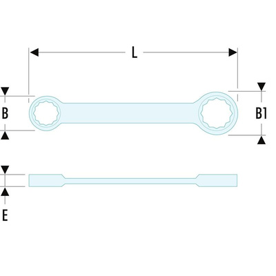Facom Ring Spanner, 22mm, Metric, Double Ended, 255 mm Overall