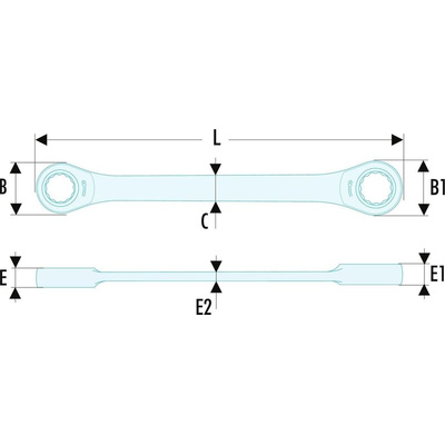 Facom Ratchet Ring Spanner, 10mm, Metric, Double Ended, 150 mm Overall