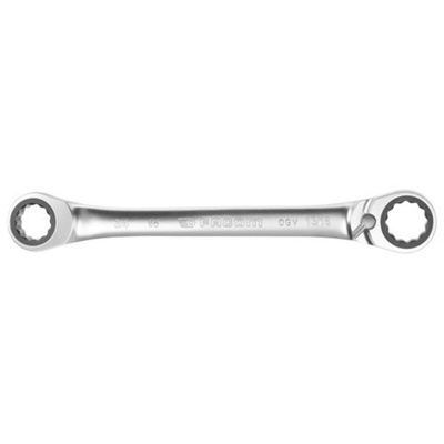 Facom Ratchet Ring Spanner, Imperial, Double Ended, 128 mm Overall