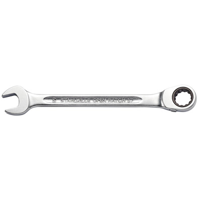 STAHLWILLE Open Ranch Series Combination Ratchet Spanner, 11mm, Metric, 165 mm Overall, VDE/1000V