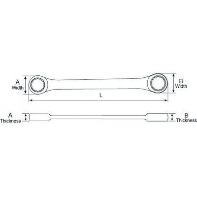 GearWrench Ratchet Spanner, Imperial, Double Ended, 387 mm Overall