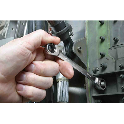 Facom Ratchet Spanner, Imperial, Double Ended, 115 mm Overall