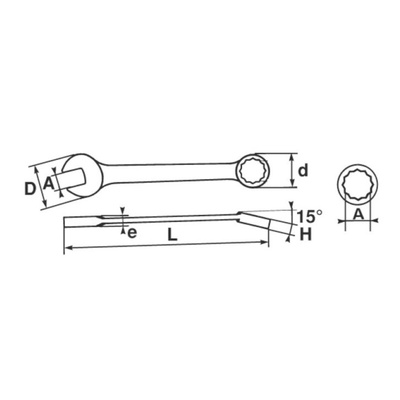 SAM Combination Spanner, 11mm, Metric, Height Safe, Double Ended, 148 mm Overall
