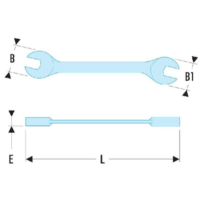 Facom Double Ended Open Spanner, 12mm, Metric, Double Ended, 210 mm Overall