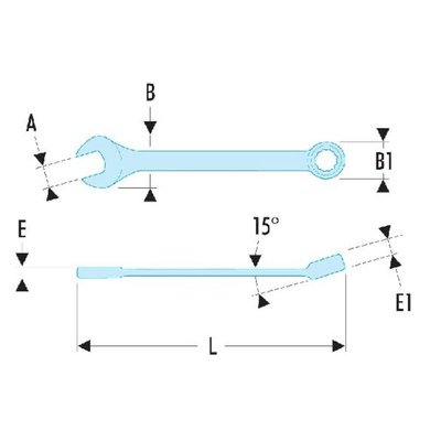 Facom Combination Spanner, 55mm, Metric, Double Ended, 760 mm Overall