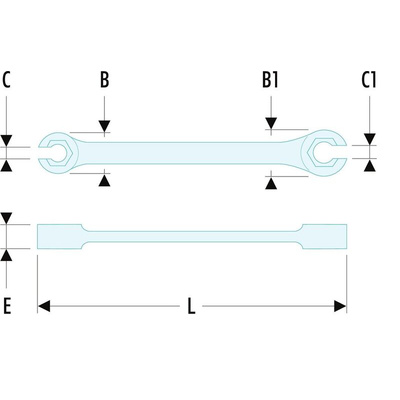 Facom Flare Nut Spanner, 12mm, Metric, Double Ended, 143 mm Overall