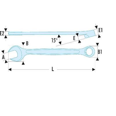 Facom Combination Spanner, 33mm, Metric, Double Ended, 380 mm Overall