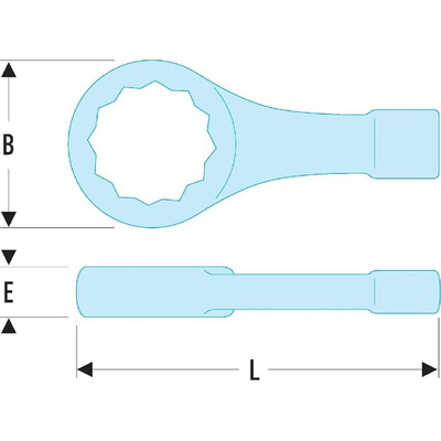 Facom Single Ended Open Spanner, 75mm, Metric, 330 mm Overall