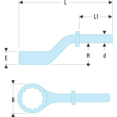 Facom Ring Spanner, 32mm, Metric, 235 mm Overall