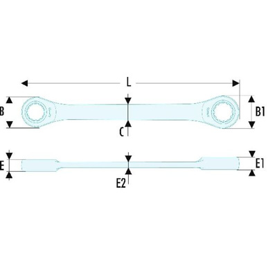 Facom Ratchet Ring Spanner, 17mm, Metric, Double Ended, 230 mm Overall