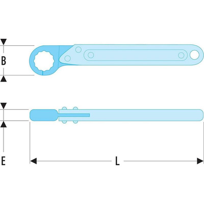 Facom Flare Nut Spanner, 27mm, Metric, 325 mm Overall