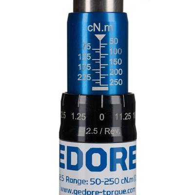 Gedore Breaking Torque Wrench, 50 → 250Ncm, Round Drive, 8mm Insert