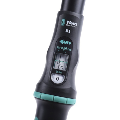 Wera Click-Torque B 1 Click Torque Wrench, 10 → 50Nm, 3/8 in Drive, Square Drive