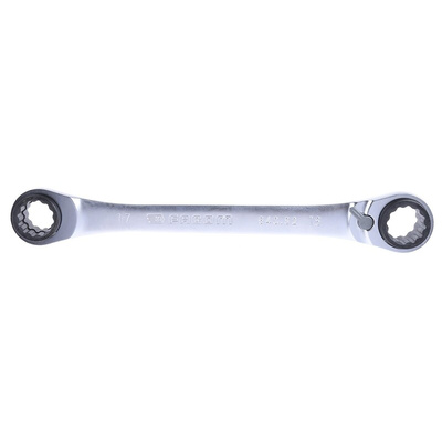 Facom Ratchet Spanner, 16 x 17mm, Metric, Double Ended, 230 mm Overall