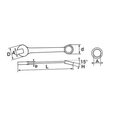 SAM Combination Spanner, 13mm, Metric, Height Safe, Double Ended, 163 mm Overall