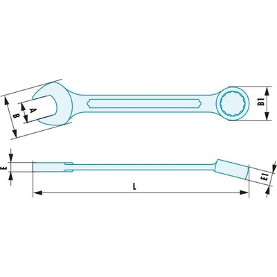 Facom Combination Spanner, 19mm, Metric, Double Ended, 215 mm Overall