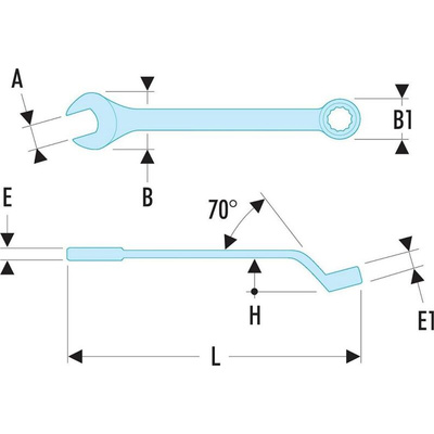 Facom Combination Spanner, 6mm, Metric, Double Ended, 113 mm Overall