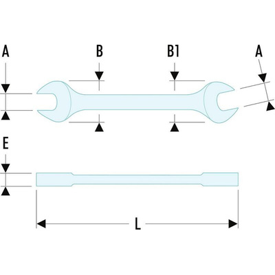 Facom Double Ended Open Spanner, 13mm, Metric, Double Ended, 192 mm Overall