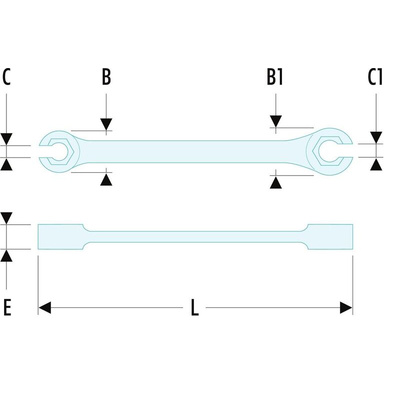 Facom Flare Nut Spanner, 10mm, Metric, Double Ended, 124 mm Overall