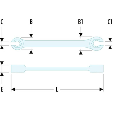 Facom Flare Nut Spanner, 11mm, Metric, Double Ended, 143 mm Overall