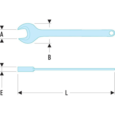 Facom Open Ended Spanner, 41mm, Metric, 335 mm Overall