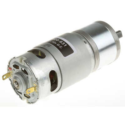 RS PRO Brushed Geared DC Geared Motor, 41.3 W, 12 V dc, 29 Ncm, 1425 rpm, 8mm Shaft Diameter