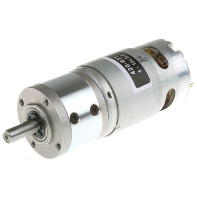 RS PRO Brushed Geared DC Geared Motor, 41.3 W, 12 V dc, 29 Ncm, 1425 rpm, 8mm Shaft Diameter