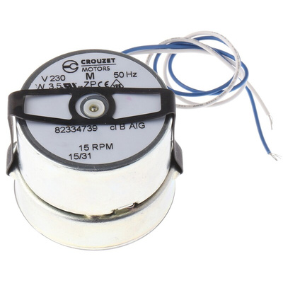 Crouzet Clockwise Synchronous Geared AC Geared Motor, 3 W, 230 V
